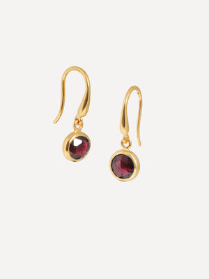 Birthstone Hook Earrings in 18k Gold Vermeil