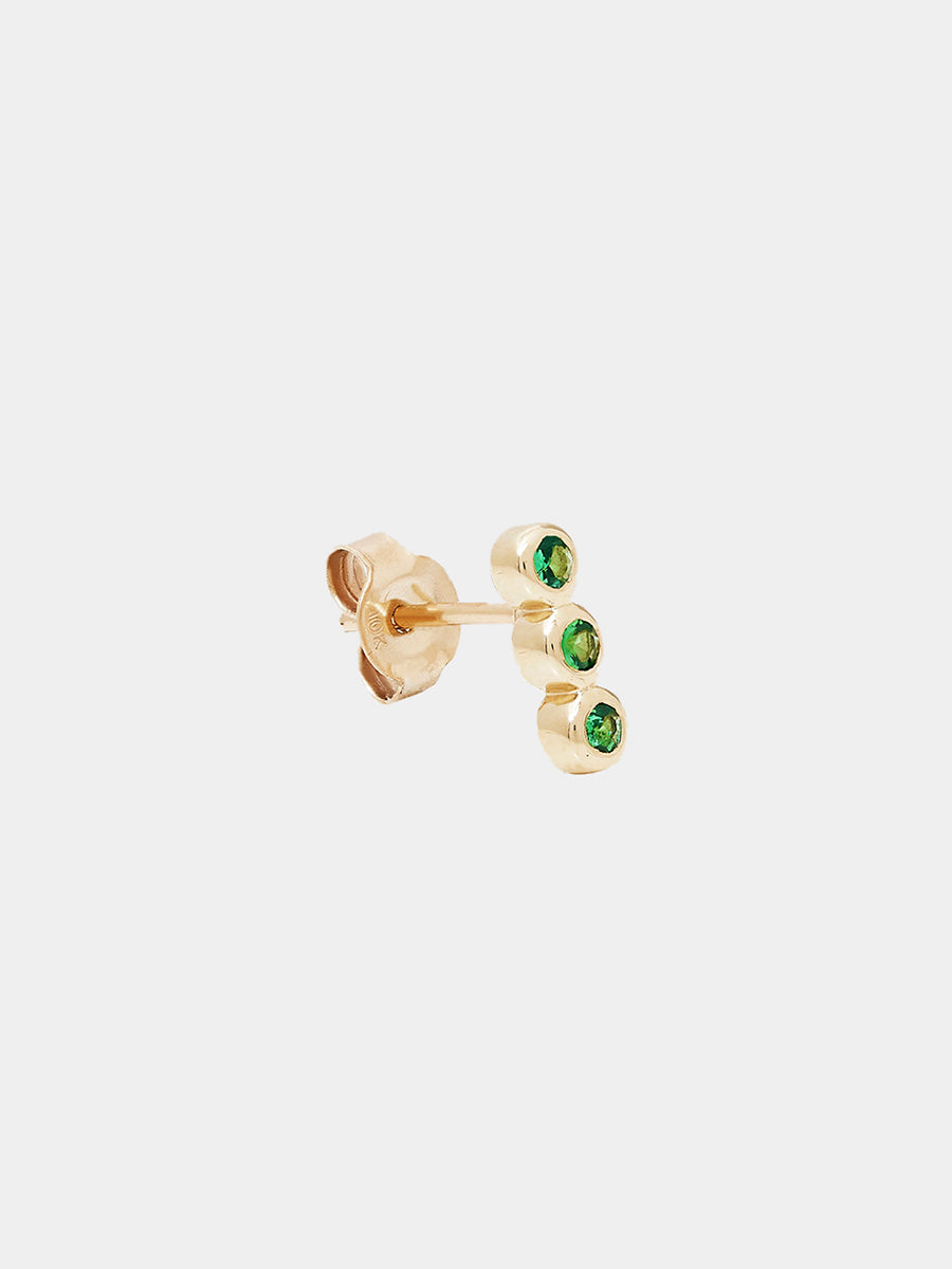 9K Gold Tsavourite Trio Stud Earrings