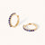 September 9K Gold Birthstone Gemstone Huggie Hoop Earrings Sapphire