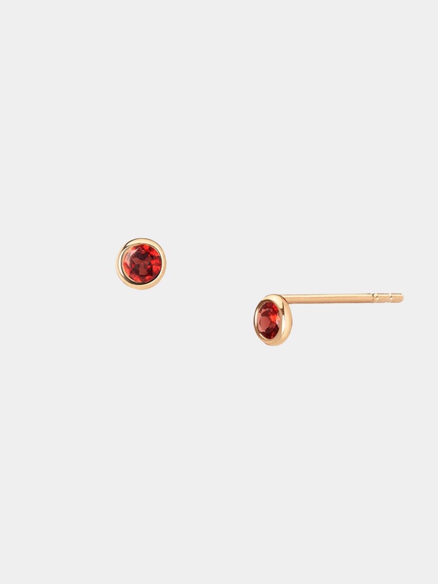 9K Gold Birthstone Gemstone Stud Earrings (Petite)
