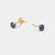 September 18k Gold Vermeil Birthstone Gemstone Bezel Set Stud Earrings Lapis Lazuli