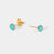 December 18k Gold Vermeil Birthstone Gemstone Bezel Set Stud Earrings Turquoise