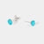 December Sterling Silver Birthstone Gemstone Bezel Set Stud Earrings Turquoise