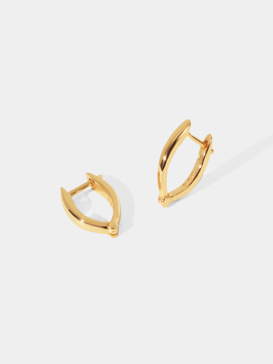 18k Gold Vermeil Wishbone Huggie Hoop Earrings