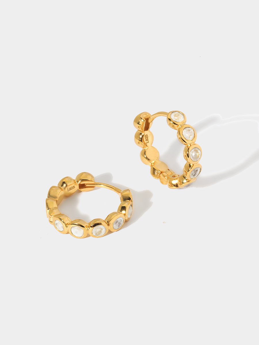 Stargazer Gold Moonstone Huggies