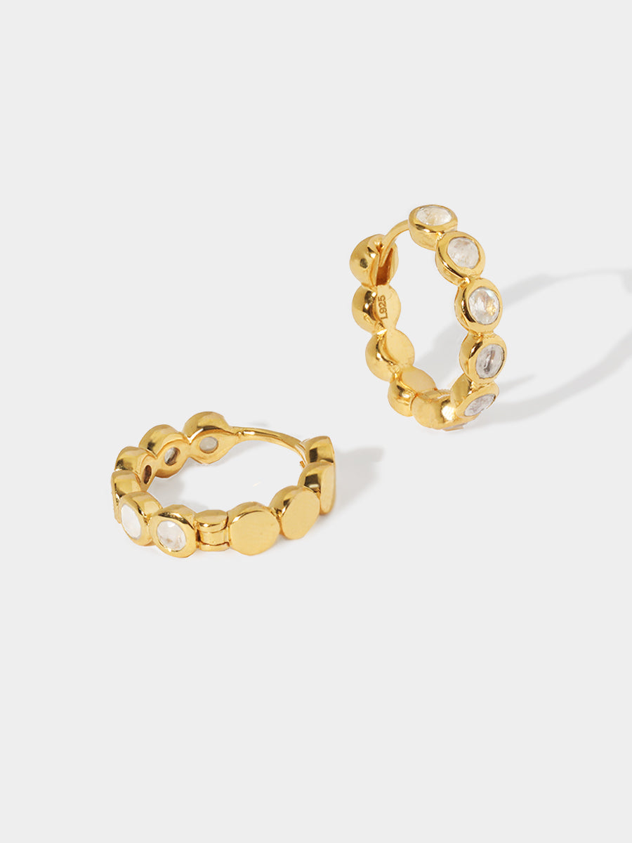 Stargazer Gold Moonstone Huggies