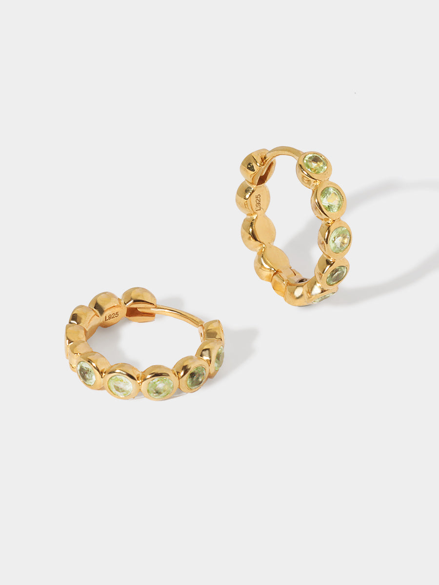 Stargazer Gold Peridot Huggies