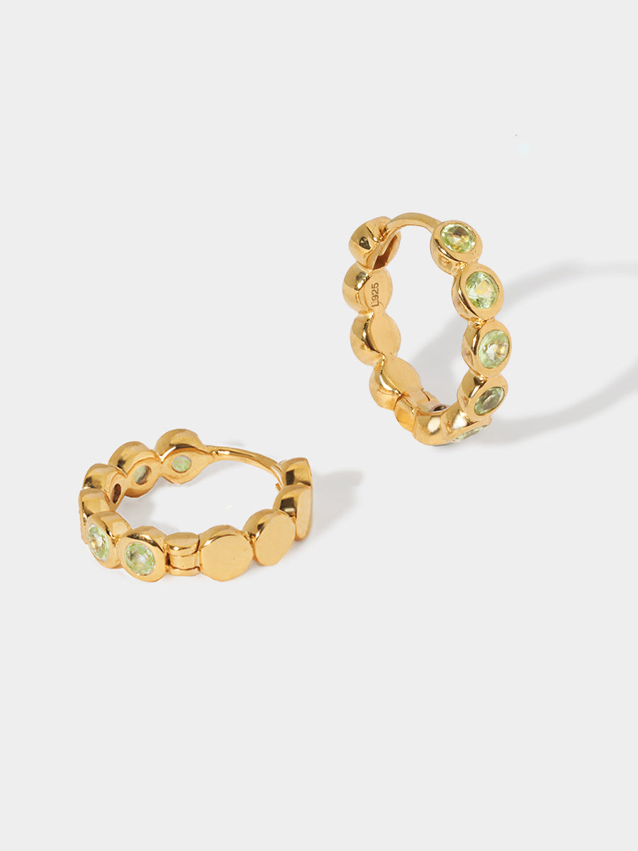 Stargazer Gold Peridot Huggies