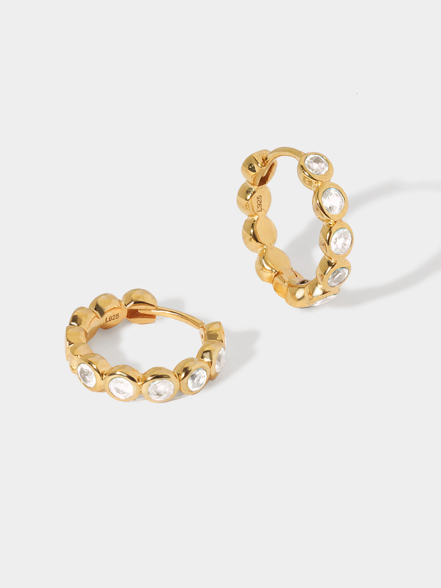 Stargazer Gold White Topaz Huggies