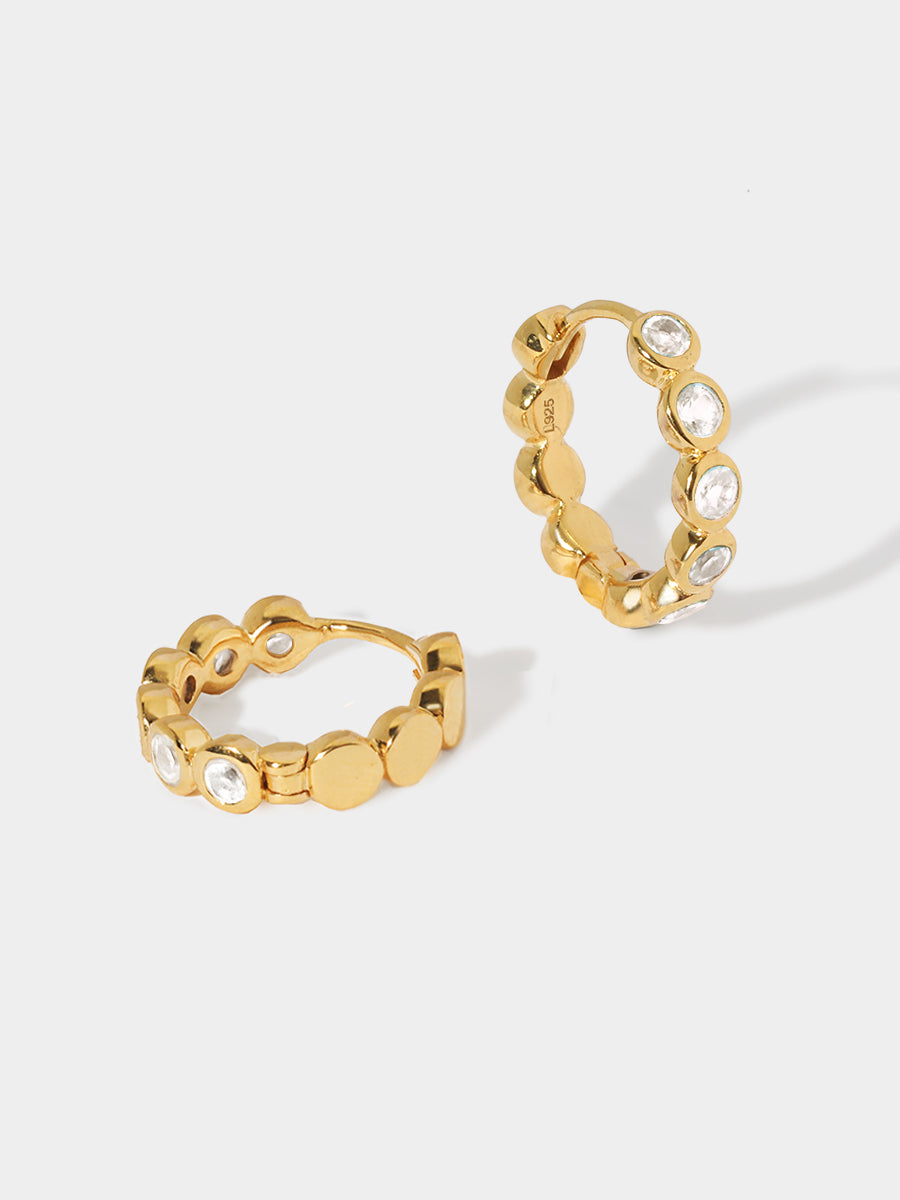 Stargazer Gold White Topaz Huggies