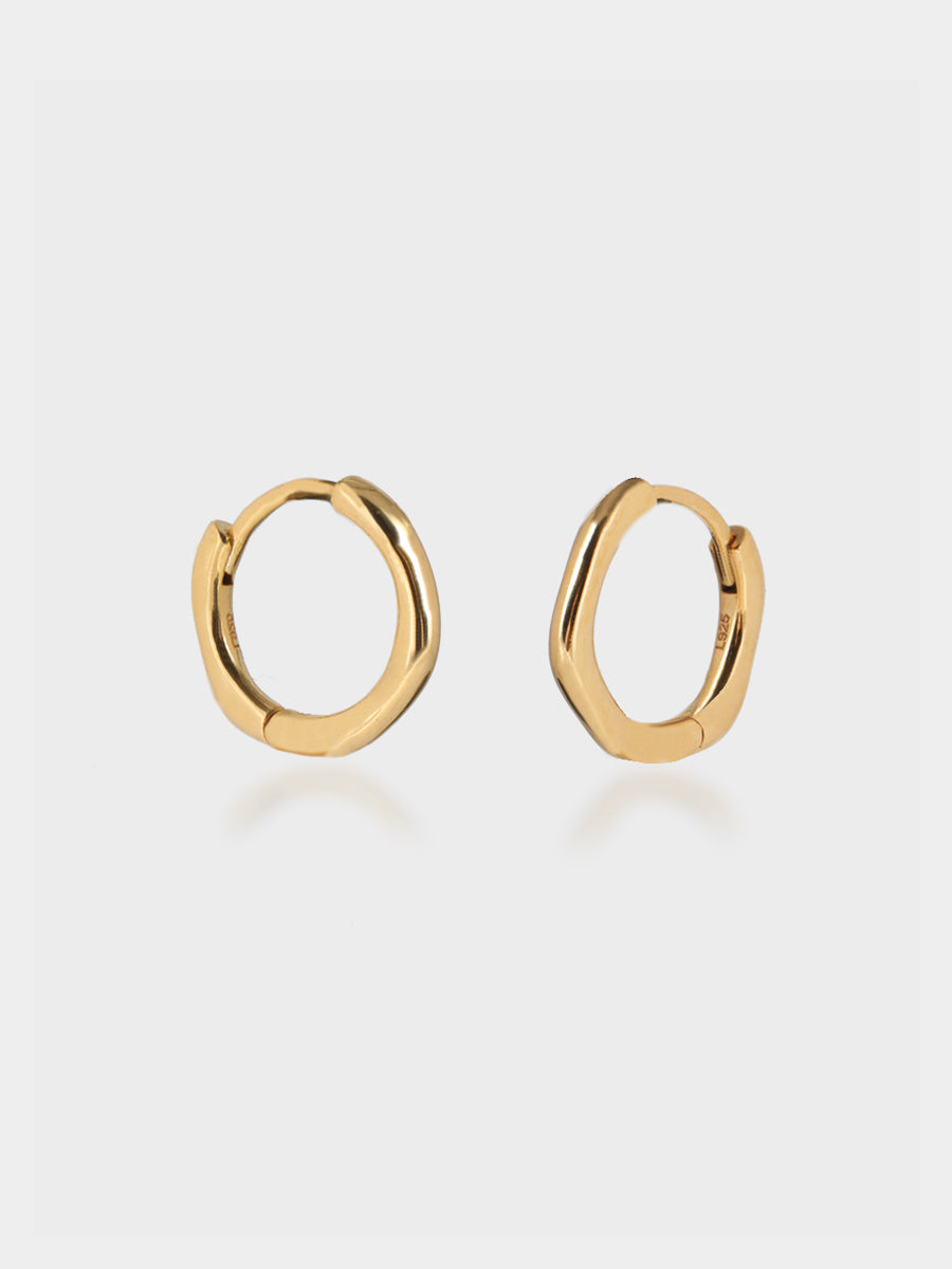 Gold Molten Clicker Huggie Hoops