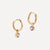 Gold Birthstone Huggies February - Brazilian Amethyst