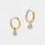 Gold Birthstone Huggies March - Blue Topaz