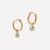 Gold Birthstone Huggies March - Blue Topaz