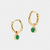 Gold Birthstone Huggies May - Emerald Quartz