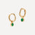 Gold Birthstone Huggies May - Emerald Quartz