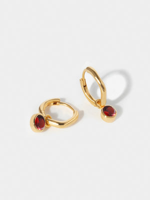 Gold Birthstone Huggies With Drops