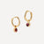 Gold Birthstone Huggies January - Garnet