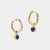 Gold Birthstone Huggies September - Lapis Lazuli