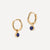 Gold Birthstone Huggies September - Lapis Lazuli