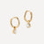 Gold Birthstone Huggies June - Pearl