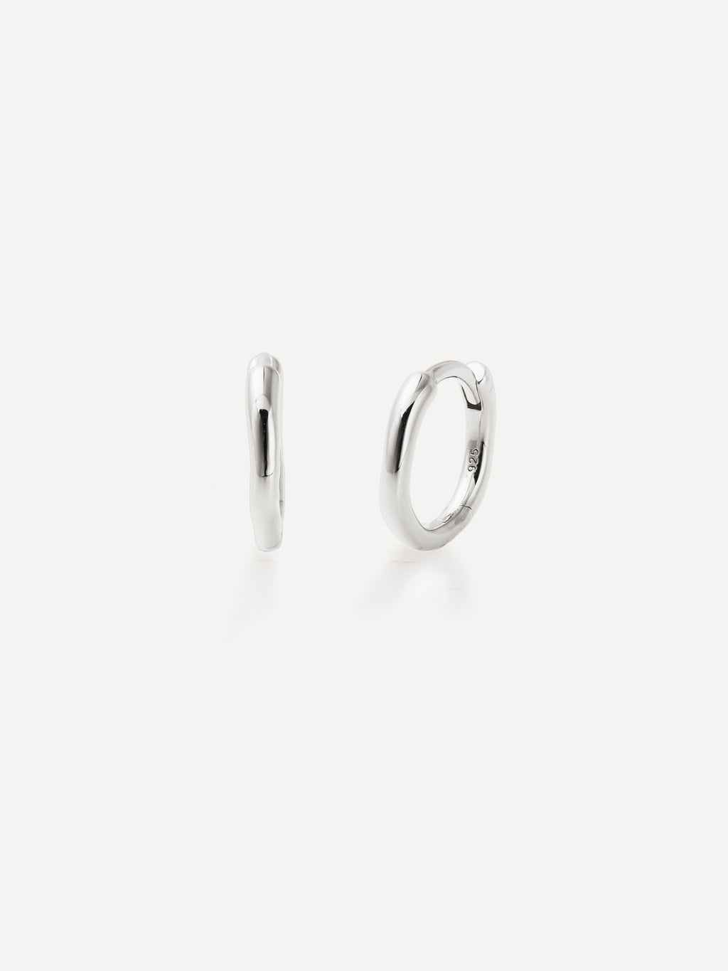 Silver Molten Clicker Huggie Hoops