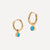 Gold Birthstone Huggies December - Turquoise