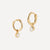 Gold Birthstone Huggies April - White Topaz