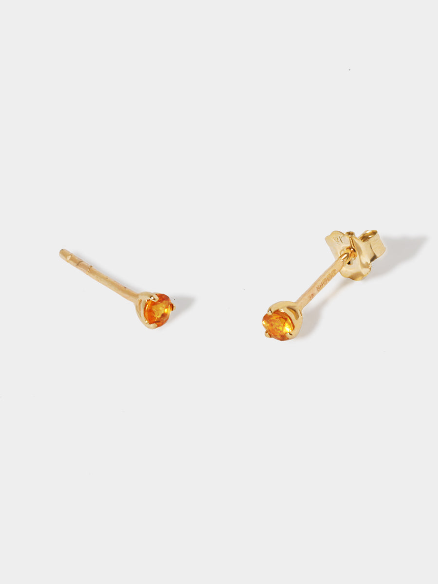 9 Karat Gold  Citrine November Birthstone Stud Earrings