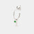 May Sterling Silver Initial & Birthstone Gemstone Personalised Hoop Earrings Emerald Quartz