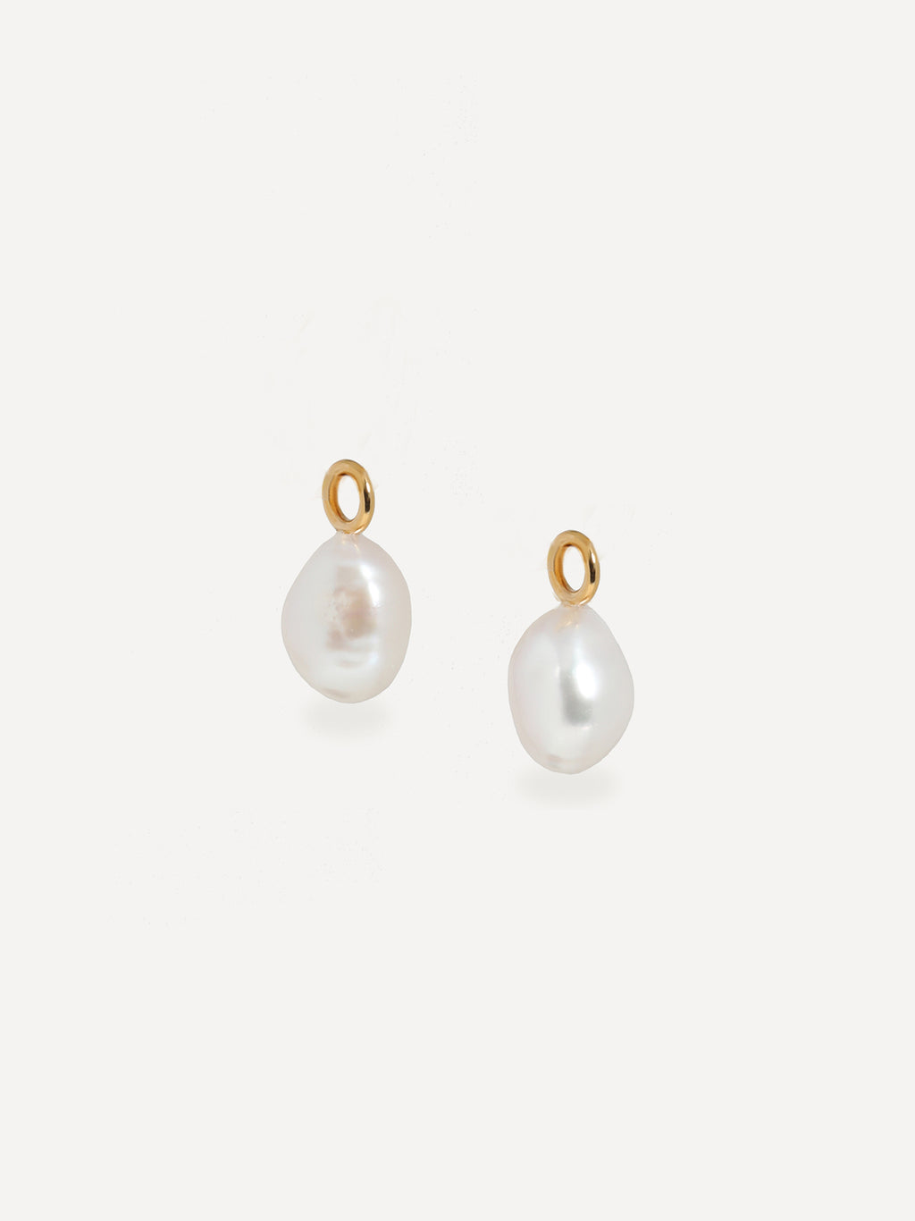 Gold Molten Huggies with Baroque Pearl Drops