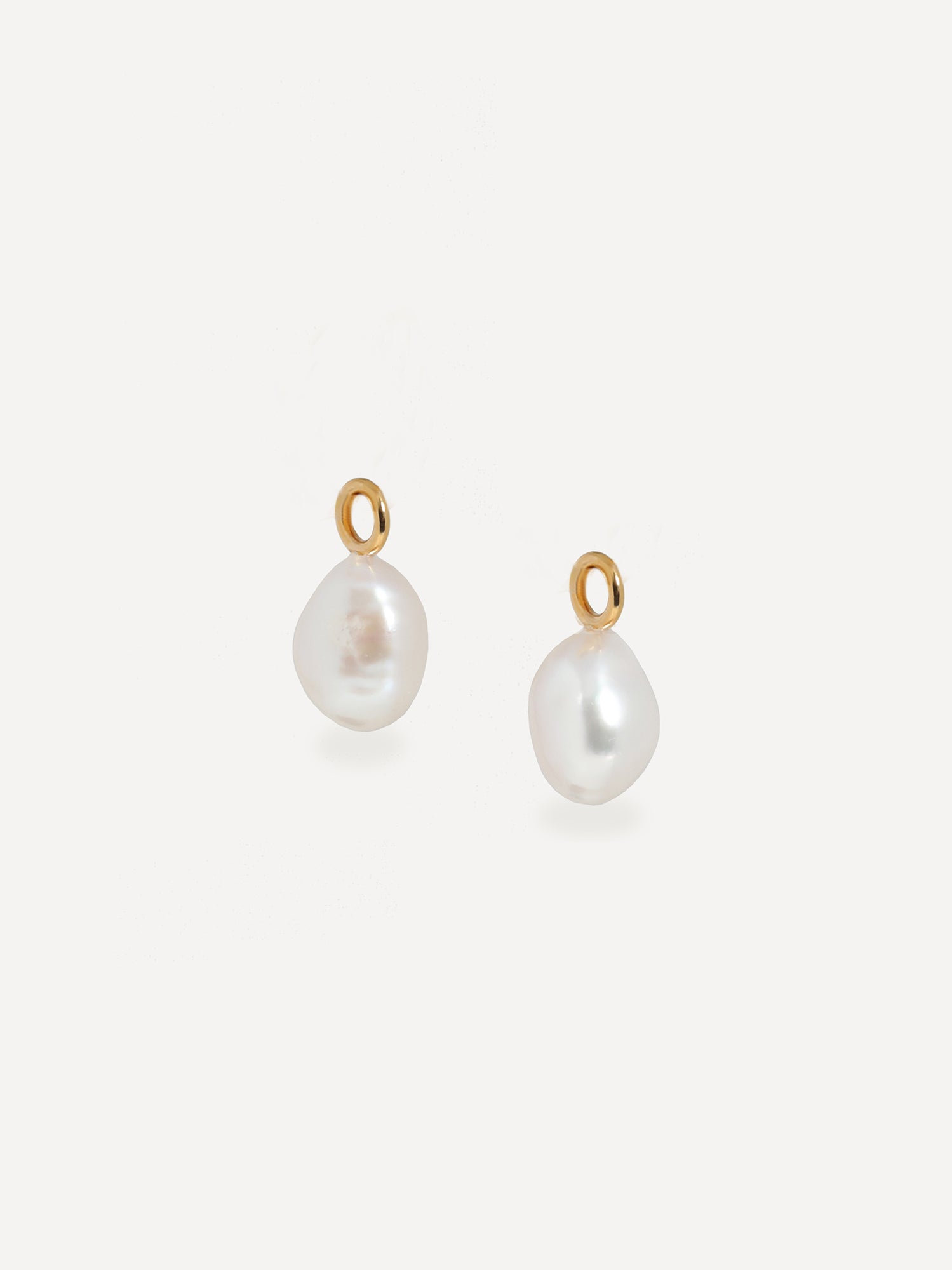 Gold Molten Huggies with Baroque Pearl Drops