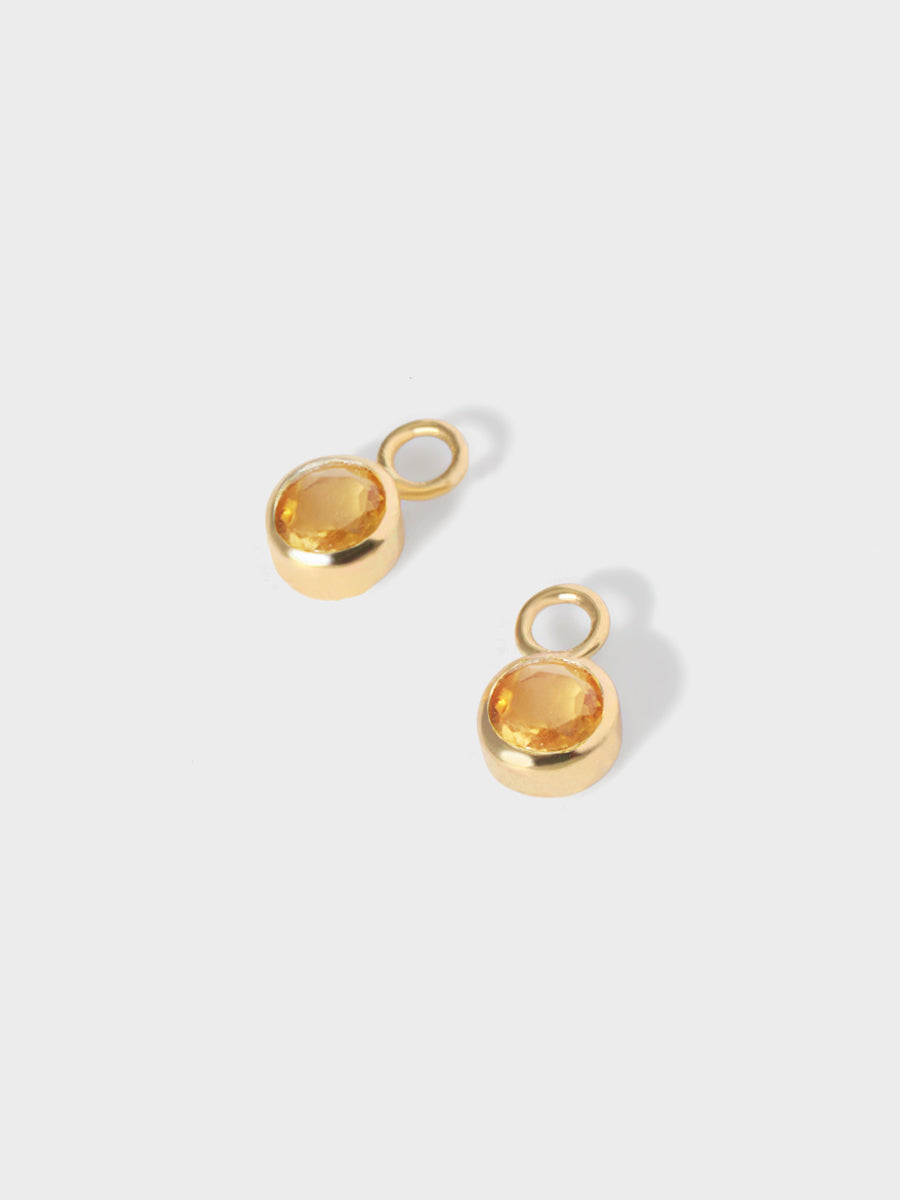 November Gold Citrine Birthstone Gemstone Earring Drops