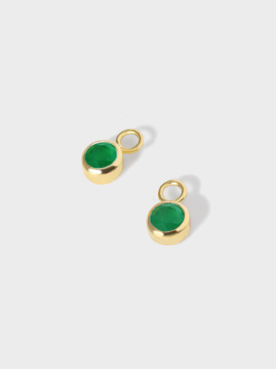 May Gold Emerald Quartz Birthstone Gemstone Drops