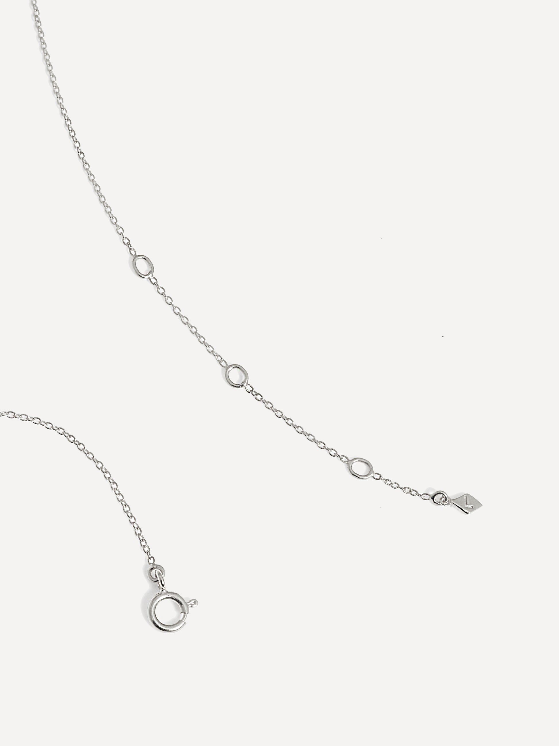 Silver Blue Topaz March Birthstone Necklace