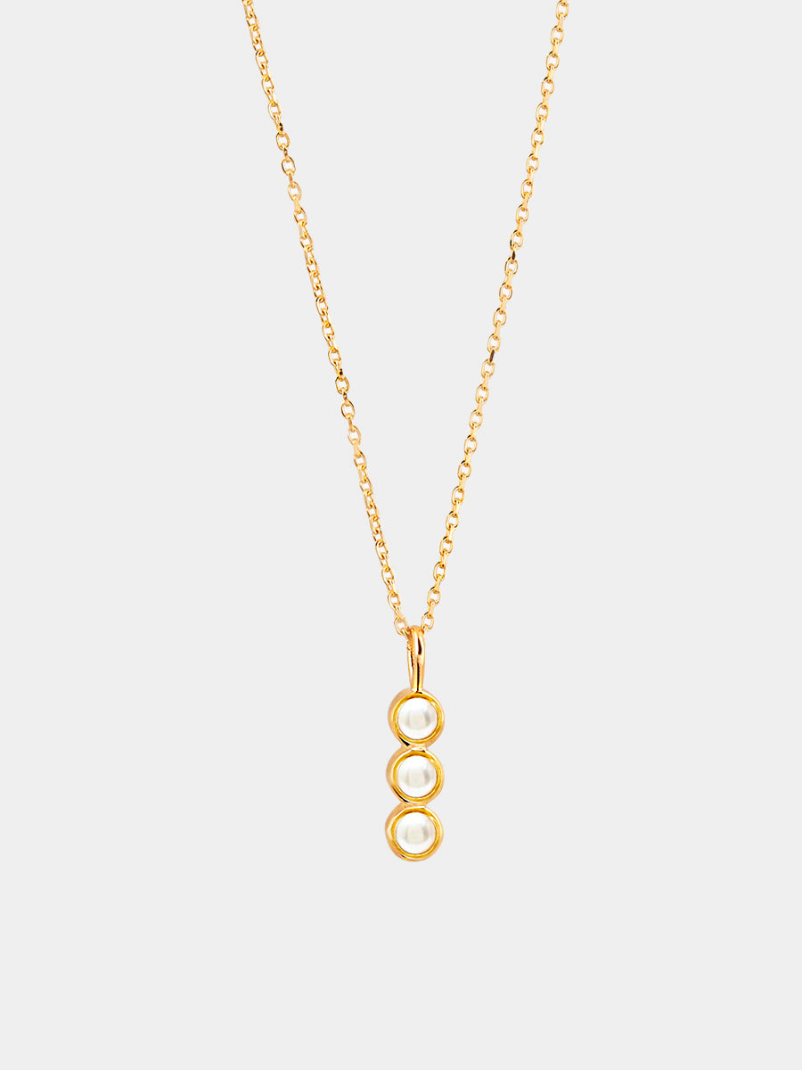 18k Gold Vermeil Trinity Pearl Trio Necklace