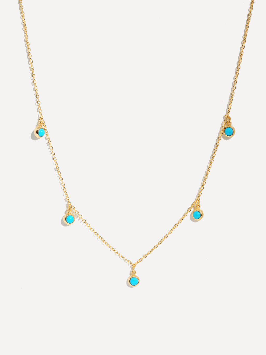 Collier à 5 pendentifs en or et turquoise