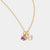 February 18k Gold Vermeil Initial & Birthstone Gemstone Charm Necklace Brazilian Amethyst