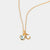 March 18k Gold Vermeil Initial & Birthstone Gemstone Charm Necklace Blue Topaz