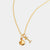 November 18k Gold Vermeil Initial & Birthstone Gemstone Charm Necklace Citrine