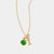 May 18k Gold Vermeil Initial & Birthstone Gemstone Charm Necklace Emerald Quartz