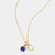 September 18k Gold Vermeil Initial & Birthstone Gemstone Charm Necklace Lapis Lazuli