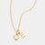 October 18k Gold Vermeil Initial & Birthstone Gemstone Charm Necklace Moonstone