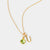 August 18k Gold Vermeil Initial & Birthstone Gemstone Charm Necklace Peridot