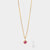 July 9K Gold Birthstone Gemstone Pendant Necklace Ruby