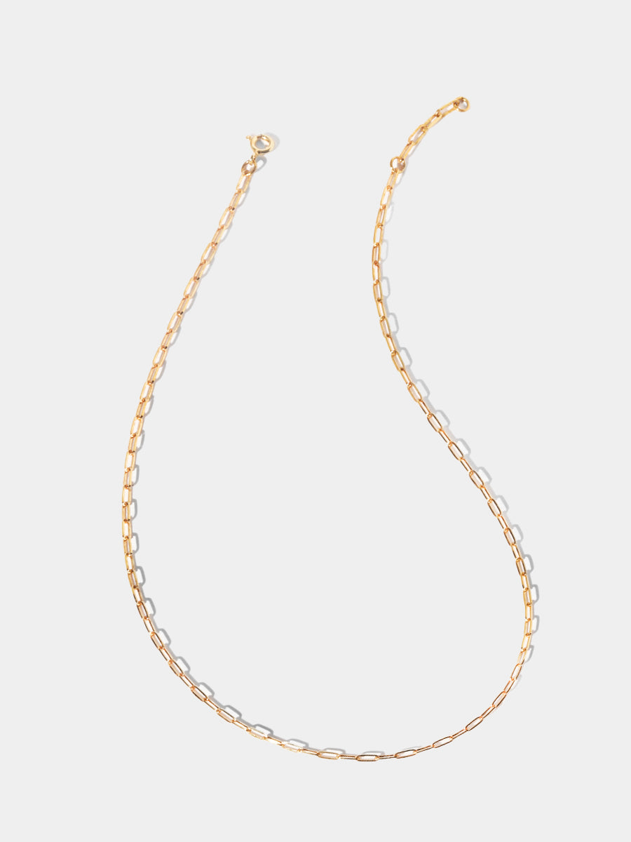 18k Gold Vermeil Paperclip Flat Link 18 Inch Chain Necklace