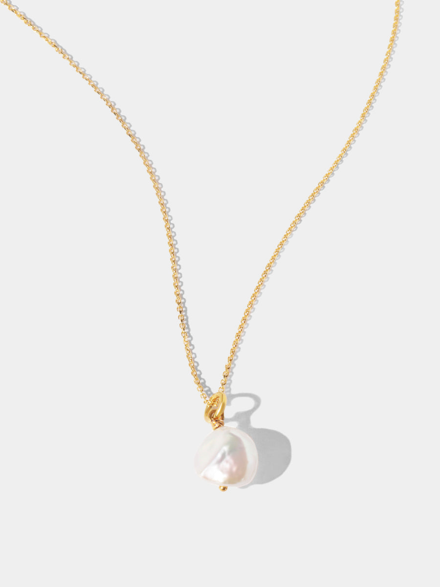18k Gold Vermeil Baroque Pearl Pendant Necklace