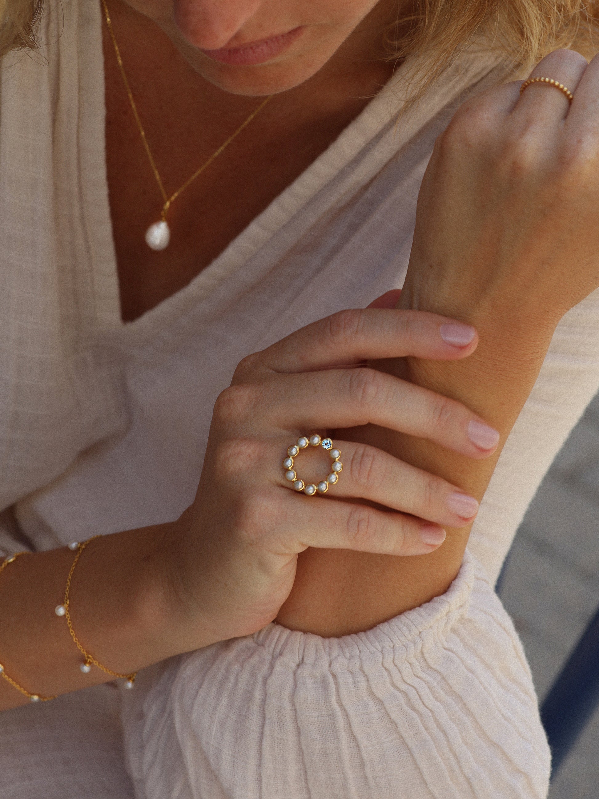 Anello dell'eternità con sfera d'oro