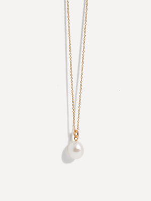 18k Gold Vermeil Baroque Pearl Pendant Necklace