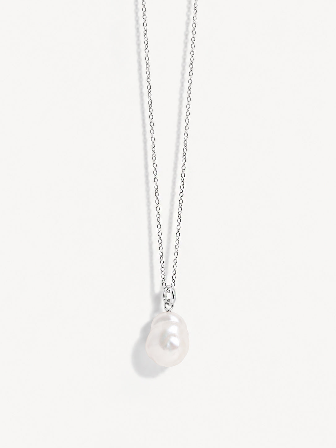 Sterling Silver Baroque Pearl Pendant Necklace